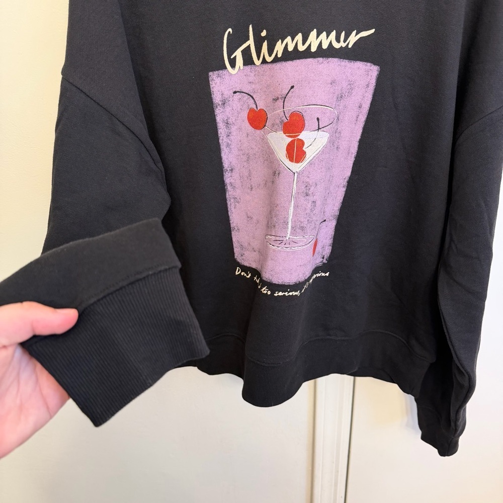 NWT Maeve x Natalia Bagniewska Anthropolgie Cheers Pullover Sweatshirt Medium - Picture 9 of 10